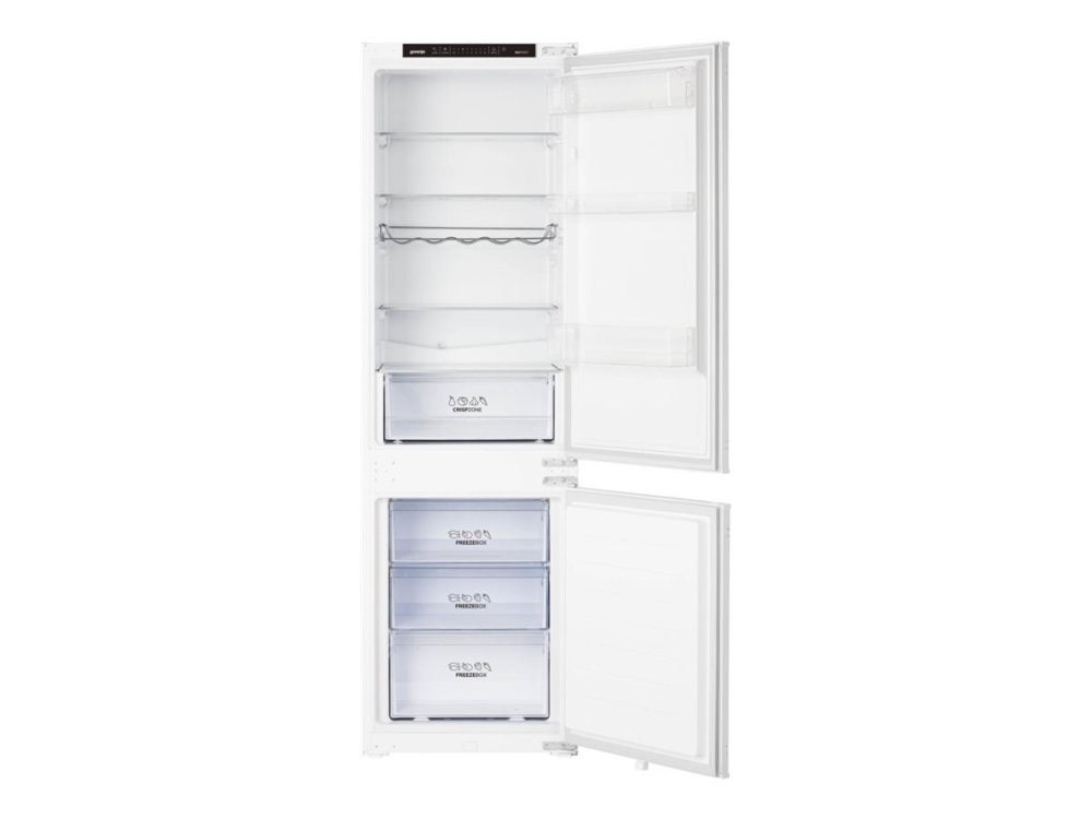 Gorenje NRKI418EP1 - Køleskab/fryser - bund-fryser - til indbygning - niche - bredde: 56 cm - dybde: 56 cm - højde: 177.5 cm - 246 liter - Klasse E - hvid