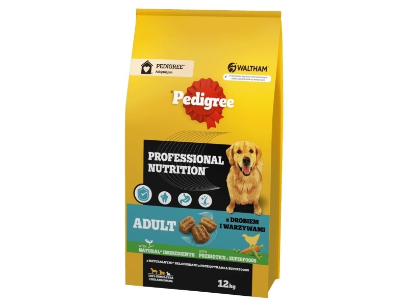 Pedigree Professional Nutrition Adult Mit Geflügel Und Gemüse, Mittlere Und Große Rassen - Trockenfutter Für Hunde - 12Kg