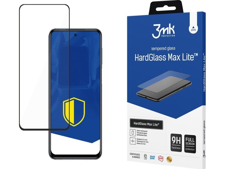 3Mk 9H Hardglass Max Lite Stick-Linse Xiaomi Redmi Note 9 Pro Max