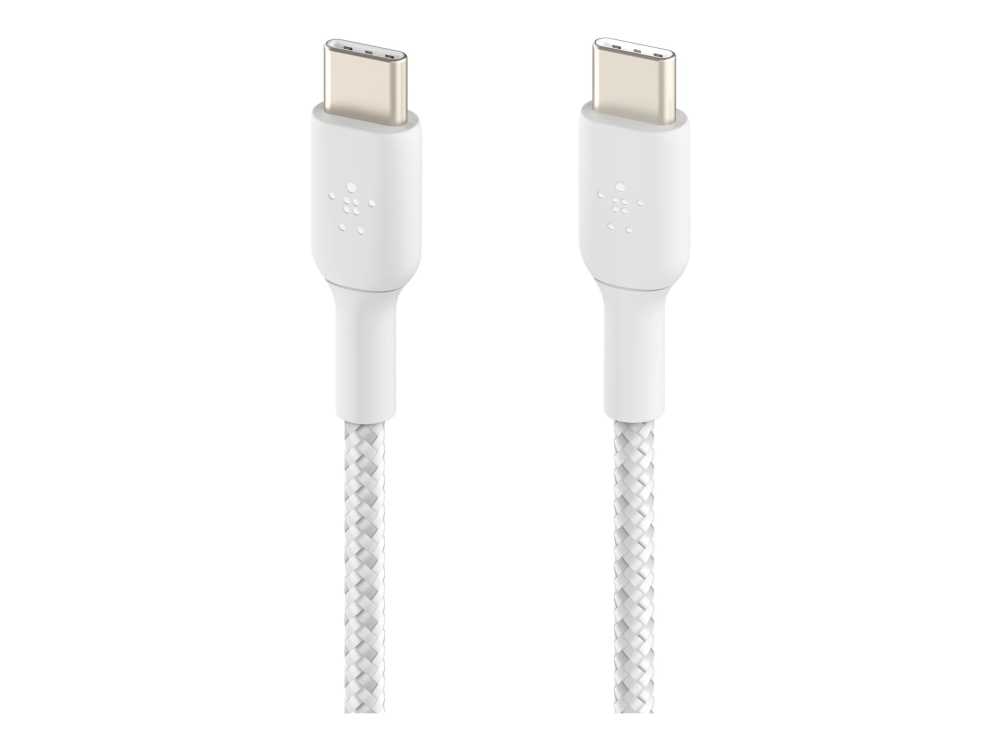 Belkin Boostcharge - Usb-Kabel - Usb-C (Han) Til Usb-C (Han) - Usb 2.0 - 3 A - 1 M - Usb Power Delivery (60W) - Hvid (Pakke Med 2)