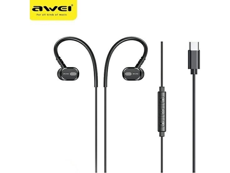 Awei Tc-6 Usb-C Stereo-Ohrhörer Schwarz/Black