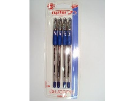 Rystor Fun Kugelschreiber Mit Austauschbarer Mine, Blau 0,3 Mm – 4 Stk Im Blister Fn-07/A