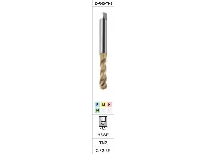 Gewindebohrer M10x1,25 Din-371C R40 (6H) Hsse Tin 800X
