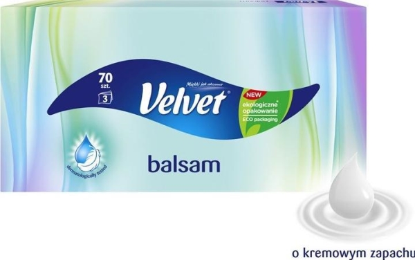 Velvet balsamservietter VELVET med cremet duft, 70 stk., 3-lags