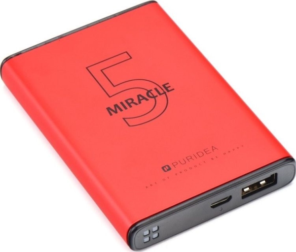 Powerbank Partner Tele.Com Externer Akku (Power Bank) Puridea S12 5000 Mah Rot
