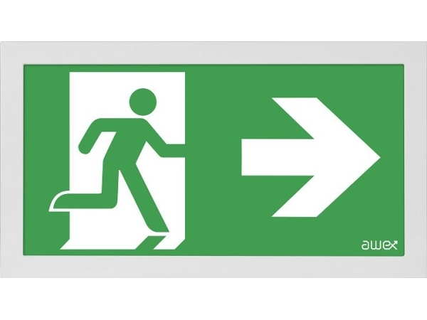 AWEX Emergency lighting fitting INFINITY II B LED 1W 3h single purpose PT gray IF2BWS/1W/CSE/PT/GR - IF2BWS/1W/CSE/PT/GR