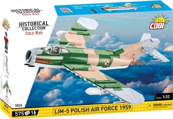 Cobi 5824 Historische Sammlung Kalter Krieg Kampfflugzeuge Lim-5 Polnische Luftwaffe 1959 575 Ziegelsteine