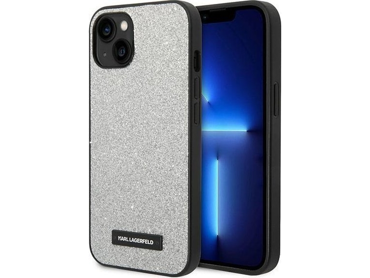 Karl Lagerfeld Klhcp14mg2els Iphone 14 Plus 6,7" Hardcase Sølv/Sølv Glitter Plaque Logo