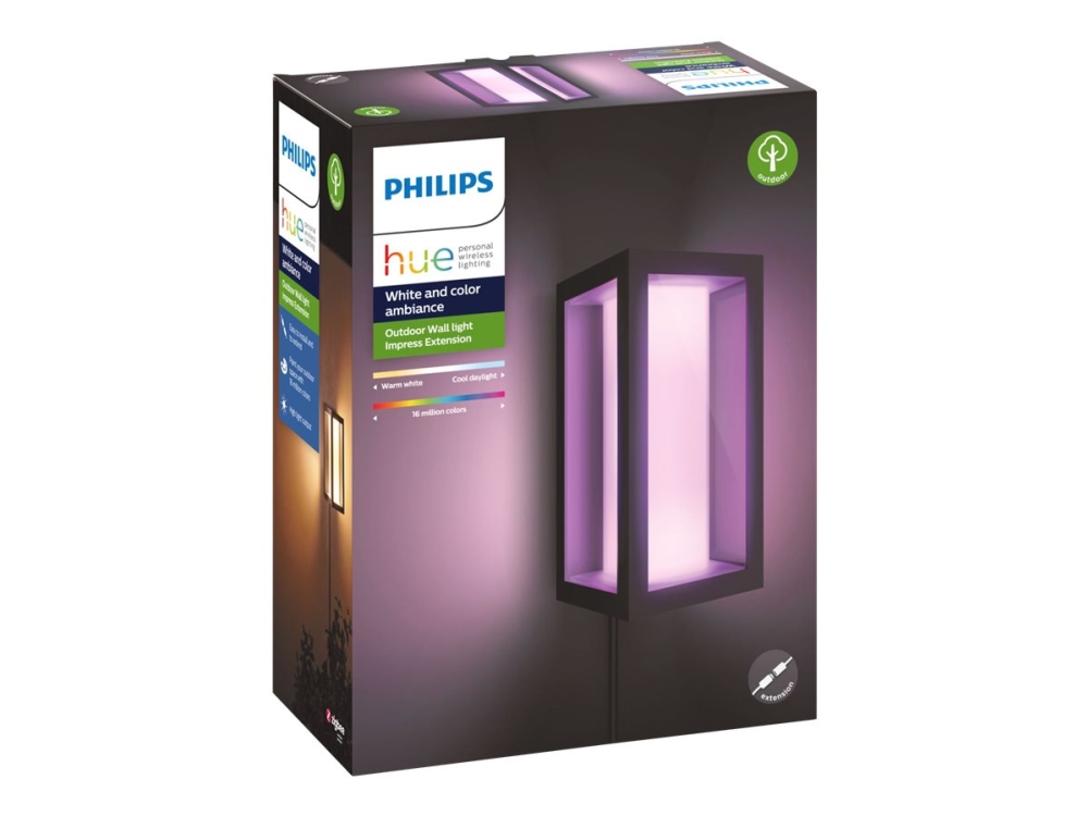 Philips Hue Impress Wall Light - White And Coloured Light - Black - Lowvolt