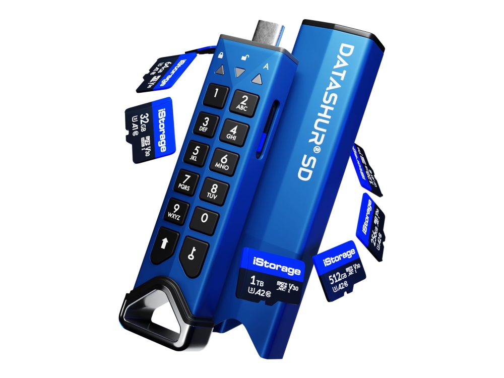 Istorage Datashur Sd - Usb-Flashdrev Med Indbygget Microsd-Kortlæser - Krypteret - Usb-C 3.2 Gen 1