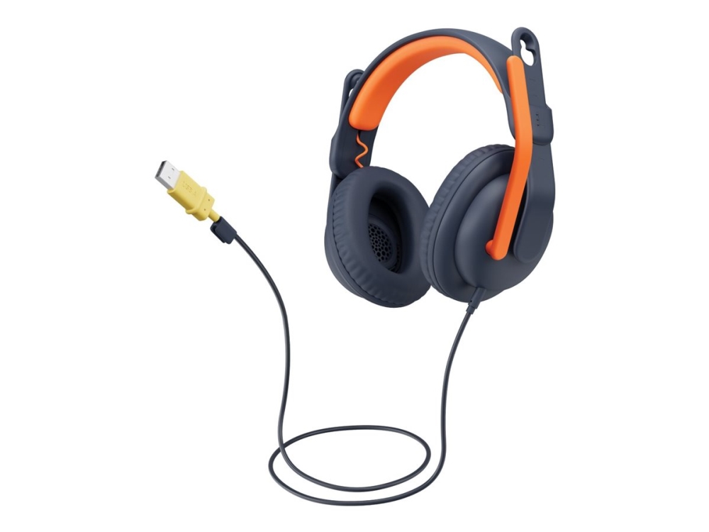 Logitech Zone Learn Wired Over-Ear Headset for Learners, USB-C - Hovedtelefoner med mik. - fuld størrelse - reserve - kablet - USB-C