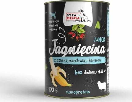 Syta Micha Junior Lamm Mit Schwarzer Karotte Und Banane - Nassfutter Für Hunde - 400G