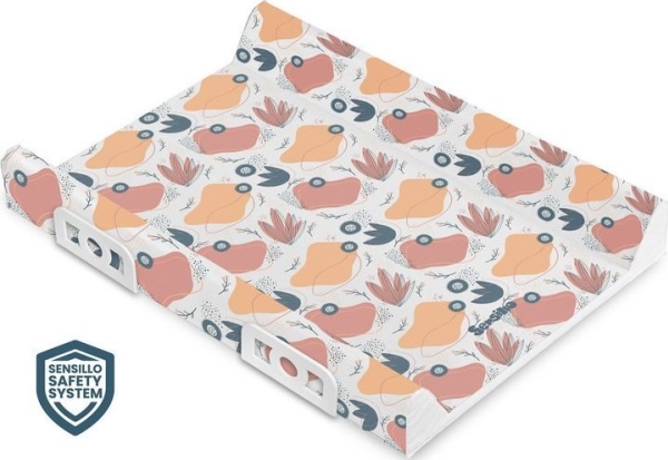 Sensillo skötunderlägg med förstärkning Safety System 70 cm – trädgårdsblommor platin | Baby & barn - Sömntid - Babysängstång | GameStuff