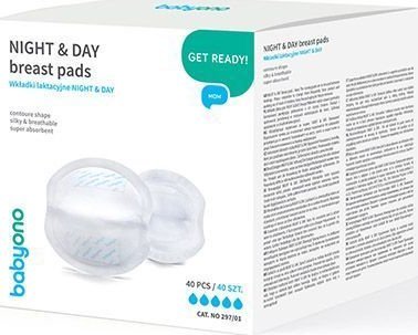 Baby Ono Babyono įdėklai į liemenėlę NIGHT / DAY 40 vnt 297/01