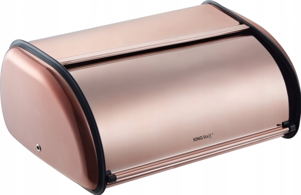 King Hoff PLIENINĖ DUONOS DĖŽUTĖ MAŽA 36CM KINGHOFF DUONOS INDEKAS ROŽINĖS AUKSO BIZŽIUS KINGHOFF KH-1840