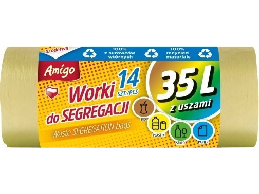 Politan Gosia Gosia Amigo Segregation Bags 35l With Ears Yellow-Plastic 14pcs 7990... | Rengöring - Avfallshantering - Soppåsar | GameStuff