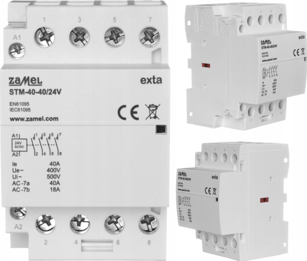 Zamel Modulares Installationsschütz 40A 4Z 24V Ac/Dc+F13 Typ: Stm-40-40/24V Ext10000297