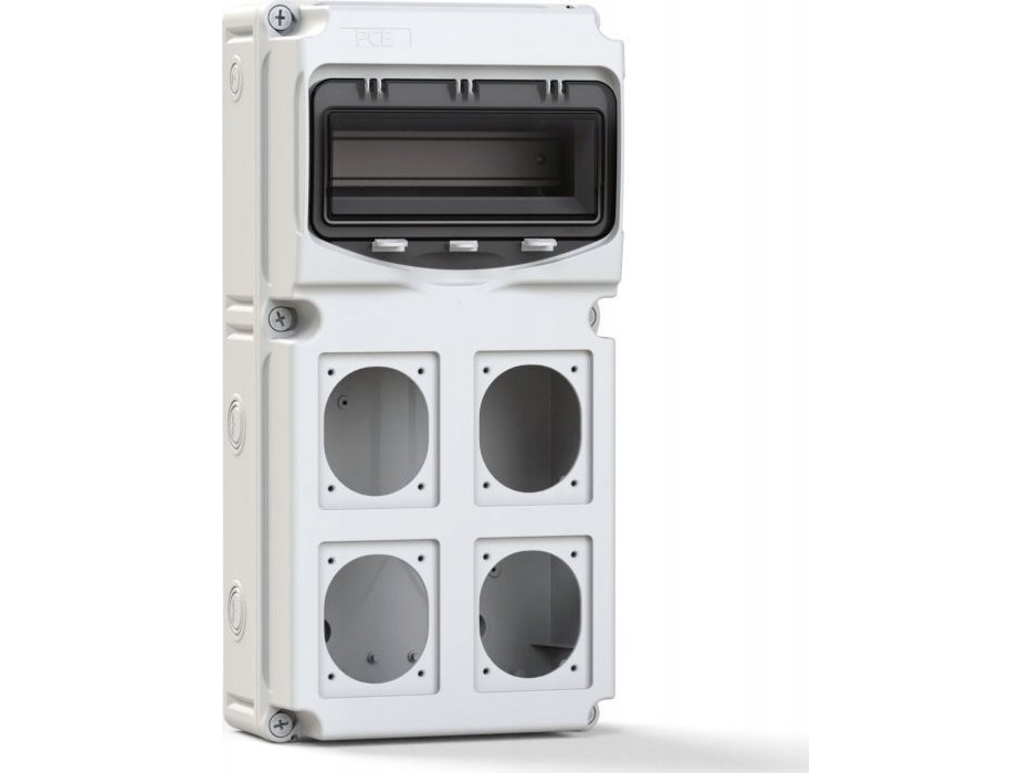 Pce Verteilerkasten Flex, 10-Module, Mit 4 Öffnungen Für Steckdosen, Material Abs Ip66/67, 15851004