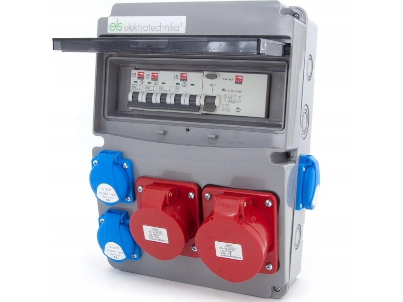 Els Elektrotechnika Unterverteilung Gebäude 32A/5P + 16A/5P + 4*Gs 230V + Absicherungen + Fi, 11No42c11c1f