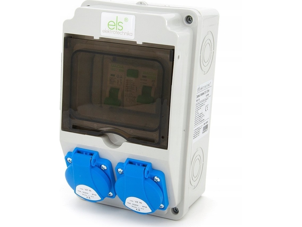 Els Elektrotechnika Bygnings-/Havefordeler 2*Gs 230V + Afbrydere + Hfi/Hpfi, 6No21c00f