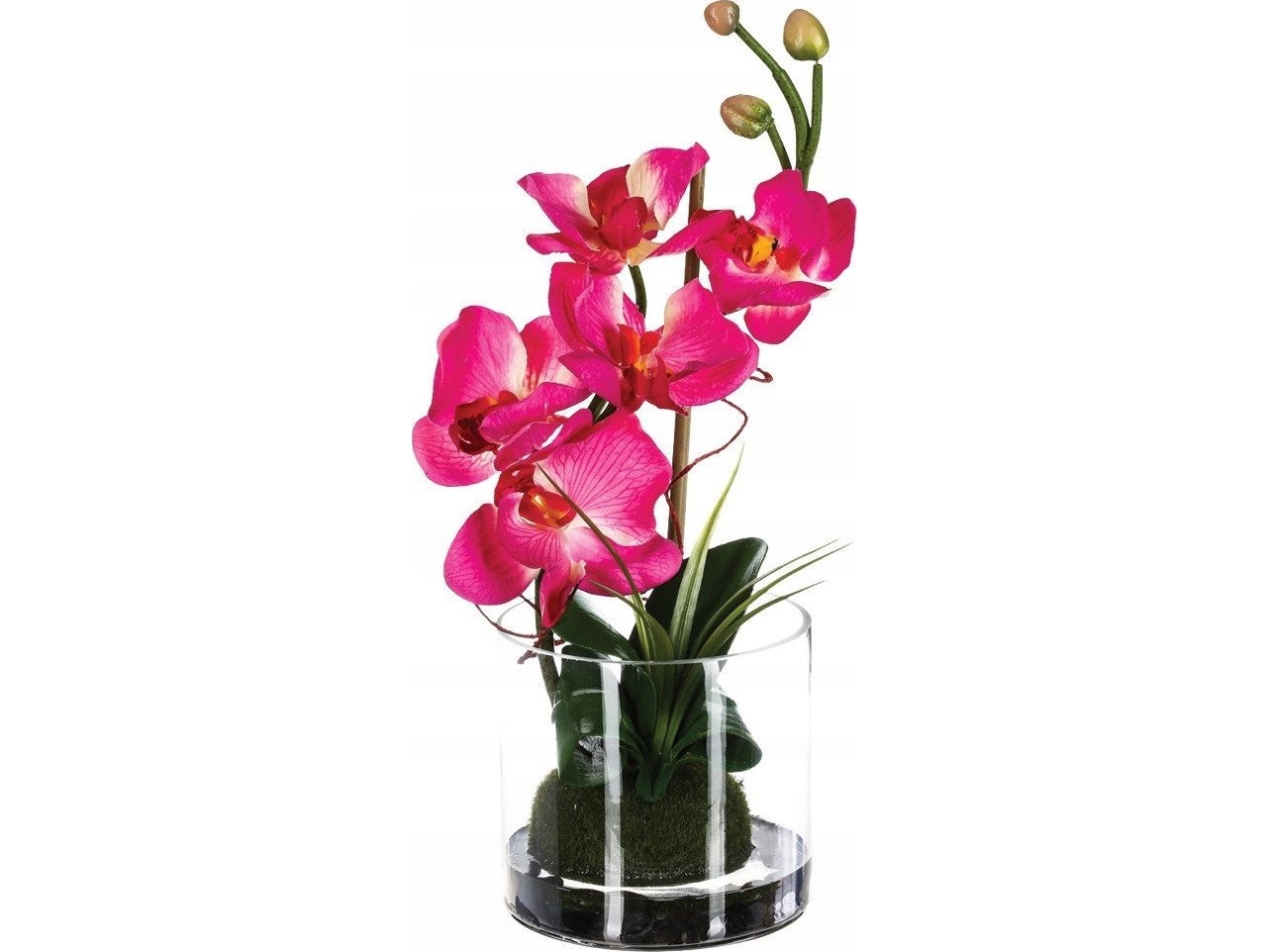 Atmosphera Glasvase Med Kunstige Blomster I Pink, En Holdbar Dekoration Til Ethvert Interiør