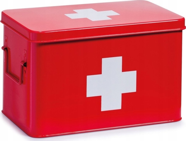 Zeller medicinskab i metal, medicinsk kasse, 32x20x20 cm, ZELLER