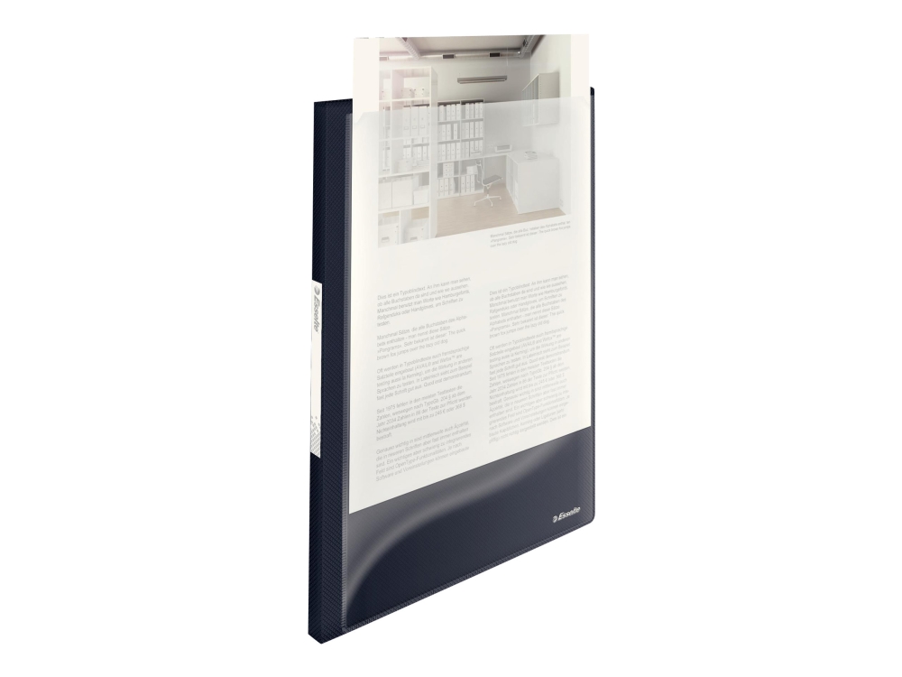 Esselte Vivida Panorama - Visningsbok - 20 utrymmen - för A4 (210 x 297 mm) - kapacitet: 40 ark - genomskinlig svart | Arkivering - Presentationsmappar och omslag - Demomappar | GameStuff