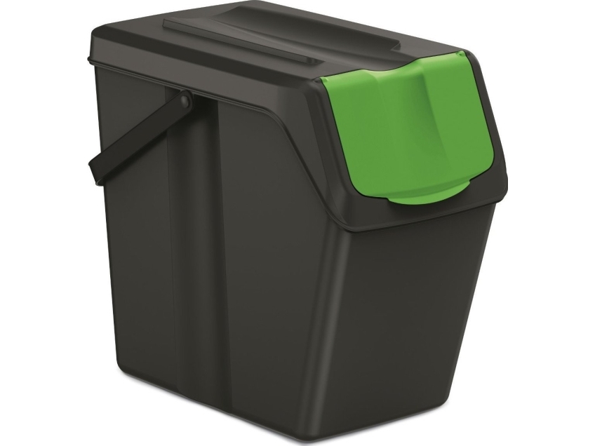 Keden Sortibox Trash Garbage Can 25l Set 3 Black Recycling