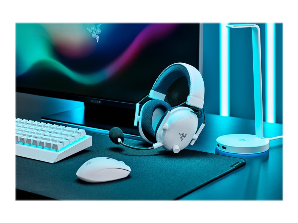 Razer Blackshark V2 Pro - 2023 Edition - Headset - Fuld Størrelse - Bluetooth/2,4 Ghz Radiofrekvens - Trådløs - Støjisolerende - Hvid