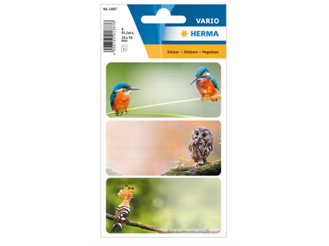 Herma Home Birds, 9 Stk, Flerfarvet