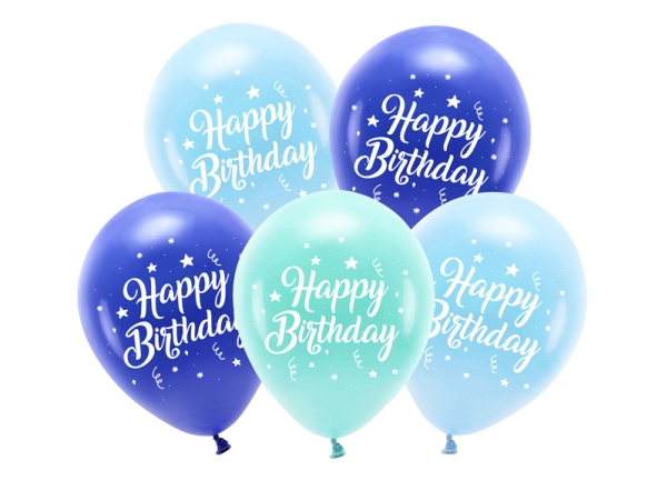 Partydeco Eco26p-201-001-5, Spielzeugballon, Latex, Blau, Mintfarbe, Navy, Abbildung, Geburtstag, Universal