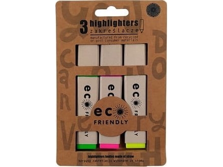 Eco-Friendly Straw Body Highlighters 3 Colors