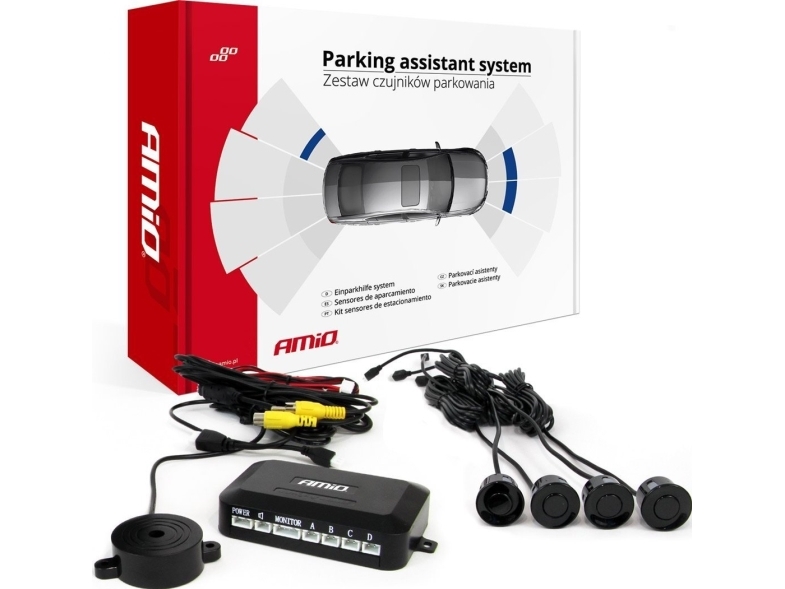 Parkavimo jutiklių rinkinys, skirtas kamerai ir LCD ekranui, juodas 22mm AMIO-02989