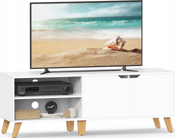 Vasagle TV-møbel/TV-bord op til 65 140 cm, 2 døre, justerbare hylder, tv-bord, til stuen