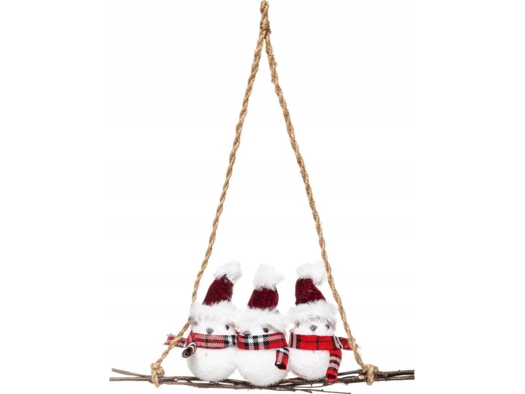 Weihnachtsdekoration Atmosphera Hängendes Ornament, Schneemänner Auf Einem Zweig