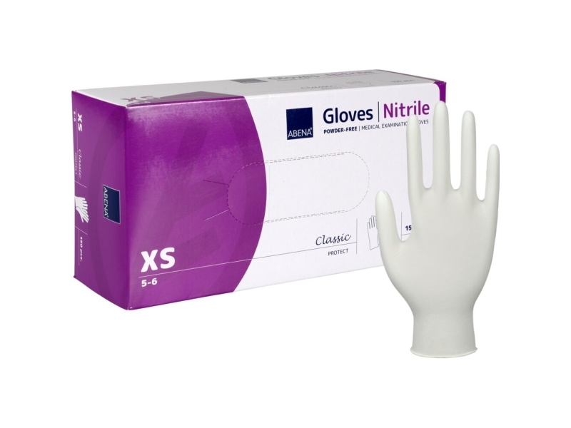 Abena - Käsineet - kertakäyttöiset - XS - nitriilikumi - valkoinen (150 kpl)