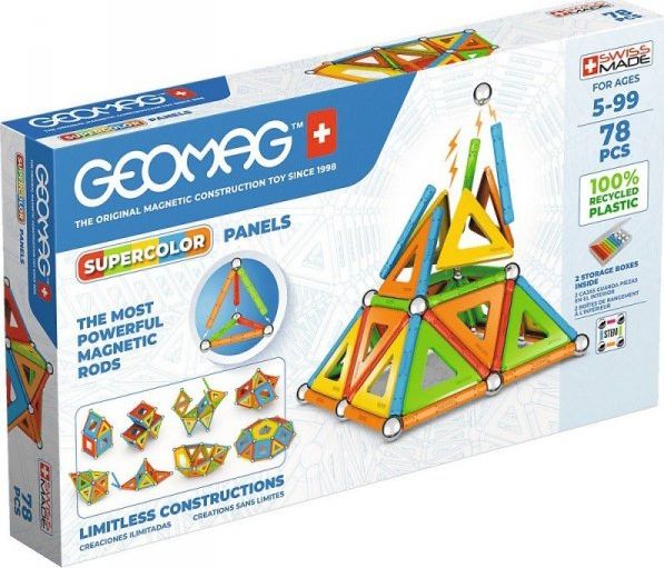 Geomag Supercolor Panels Recycled, Neodym-Magnet-Spielzeug, 5 Jahr(E), Mehrfarbig