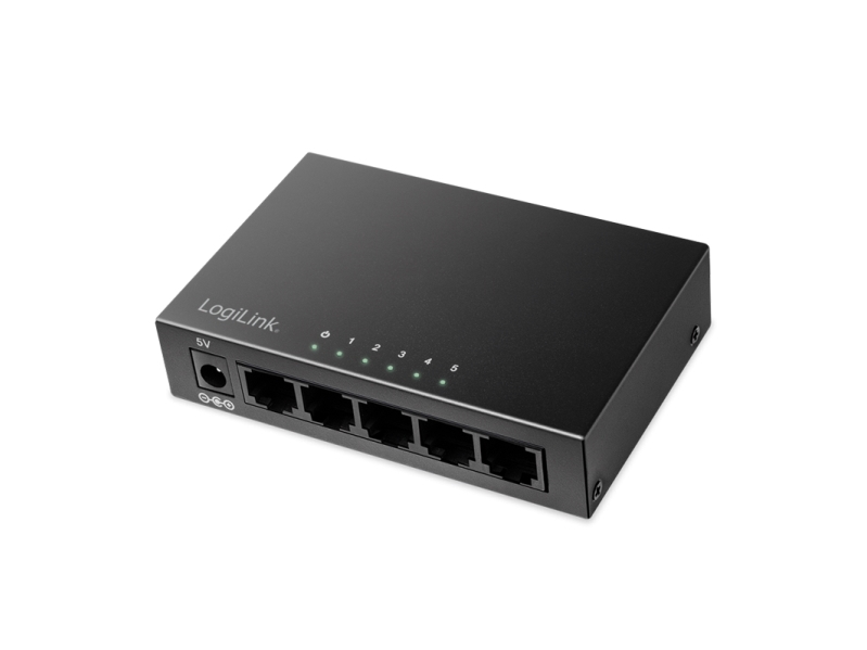 Logilink Switch 5 Port Gb Ethernet 5X10/100/1000 Rj45 Desktop Schwarz - Switch - 5-Port