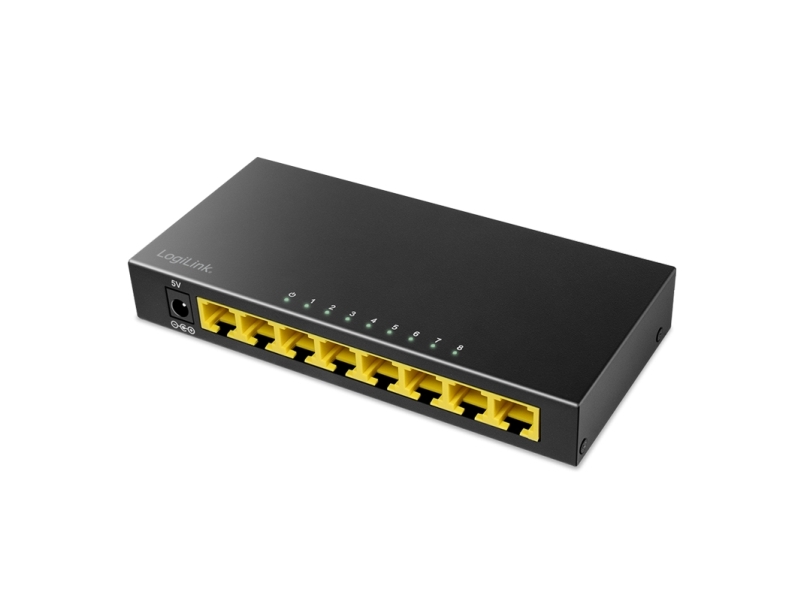 Logilink Switch 8 Port Gb Ethernet 8X10/100/1000 Rj45 Desktop Schwarz - Switch - 8-Port