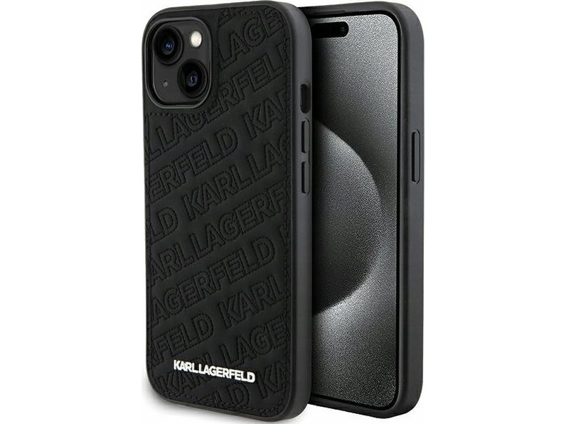 Karl Lagerfeld Gesteppte K-Muster Hülle Für Iphone 15 Plus / 14 Plus - Schwarz