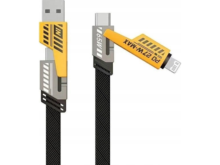 Awei Usb-A + Usb-C - Usb-C + Lightning Usb-Kabel 1,2 M Schwarz (Awei192)