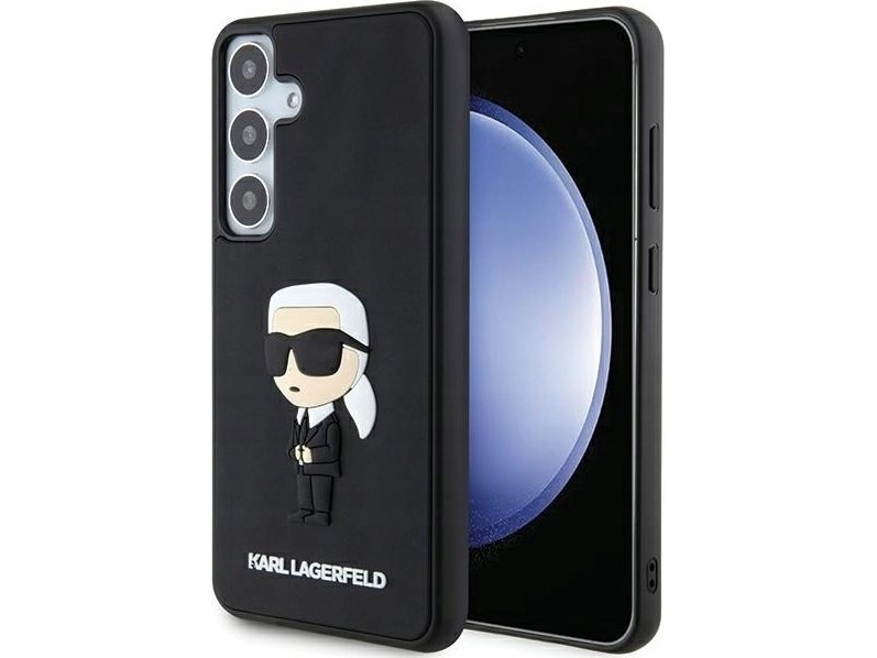 Karl Lagerfeld 3D Gummieret Ikonik-Cover Til Samsung Galaxy S24 - Sort