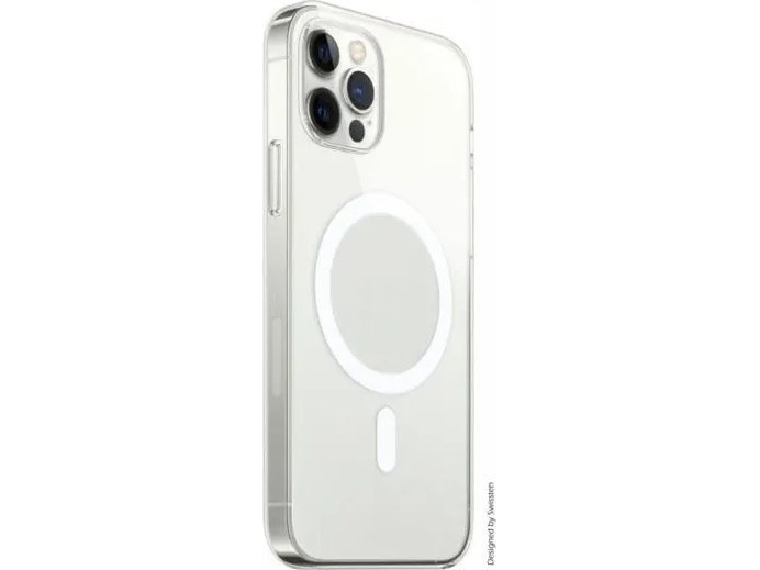 Dėklas „Swissten Clear Jelly Magstick Apple Iphone 12 Pro Max Transparent“.
