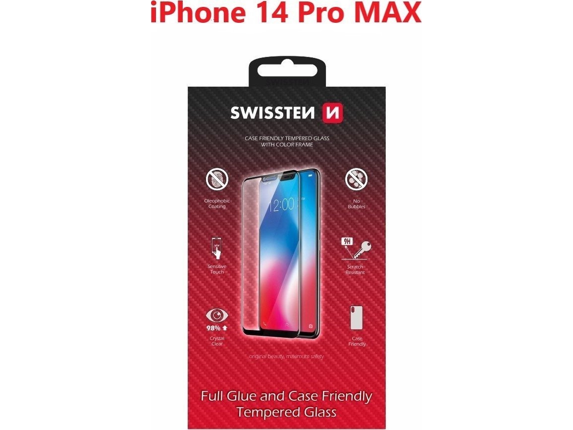 Swissten Glass Color Frame, Case Friendly Apple Iphone 14 Pro Max Black