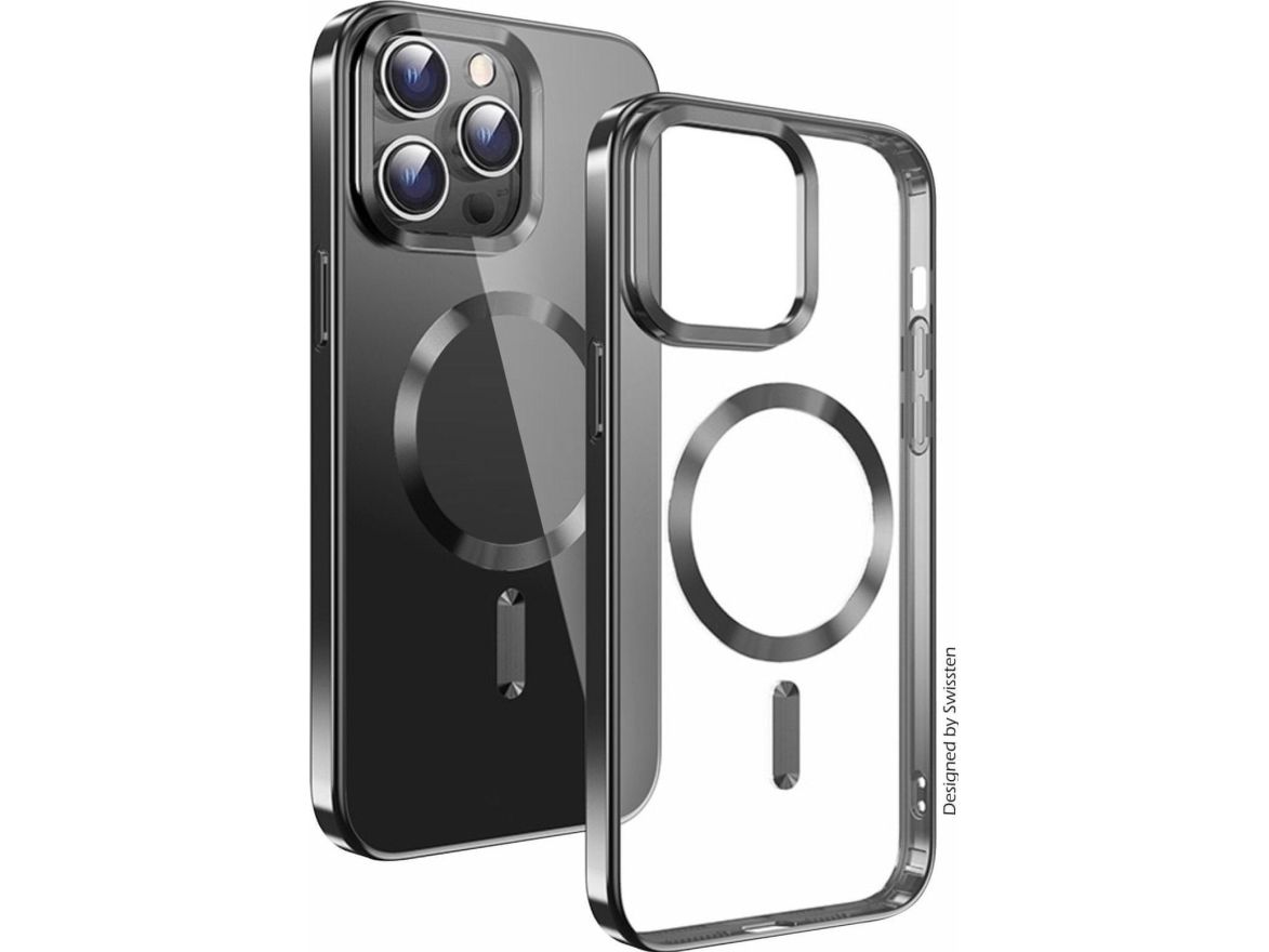 Swissten Clear Jelly Magstick Metalinis Dėklas, Skirtas Apple Iphone 15 Pro Max