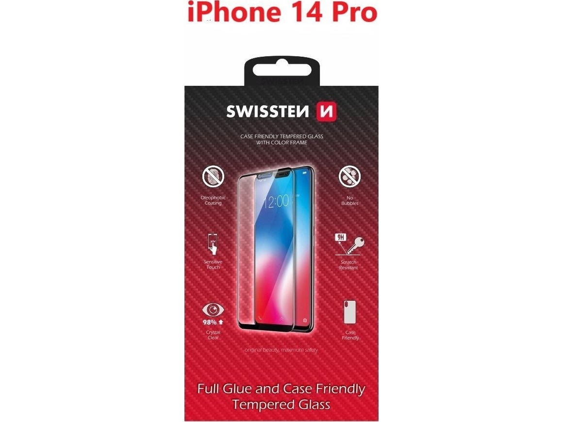 Swissten Full Face Grūdintas Stiklas Apple Iphone 14 Pro Juodas