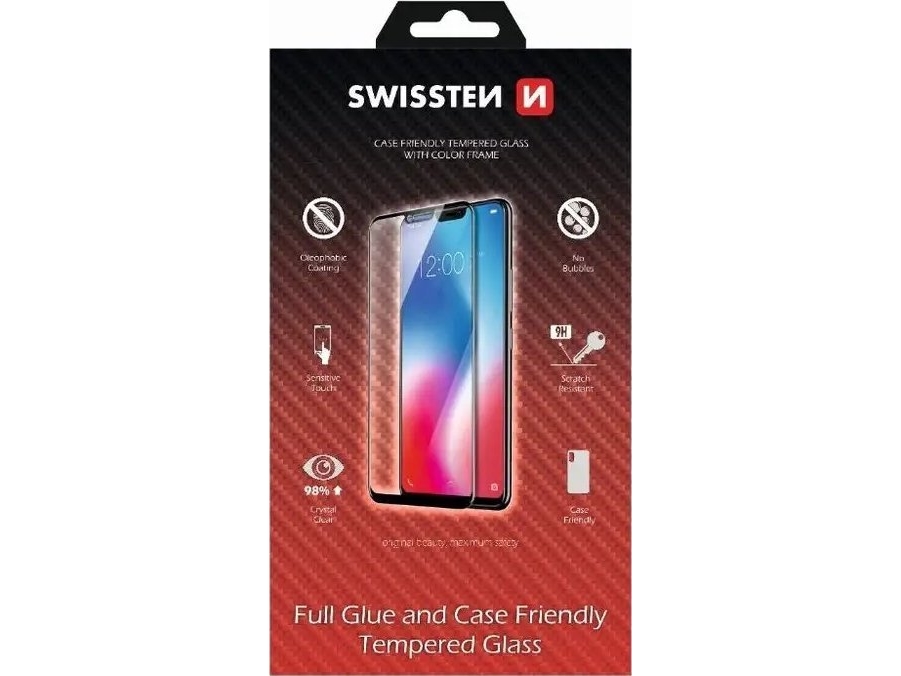 „Swissten Glass Color Frame“ Dėklas „Iphone 13/13 Pro“ - Juodas