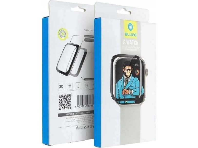 Blueo Hærdet Glas 5D Mr. Monkey Glass Til Apple Watch Ultra / Ultra 2, Sort (Strong Hd)