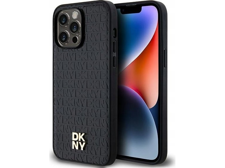 Dkny Dkhmp13xpshrpsk Iphone 13 Pro Max 6.7" Sort Hardcase Leather Pattern Metallogo Magsafe