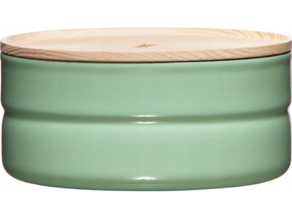 Riess køkkenbeholder lav med låg i træ Slow Green* 0,6 l